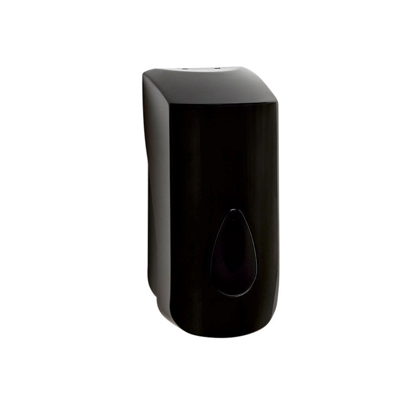 A black Brightwell wall-mounted foaming hand soap dispenser with a clear window.