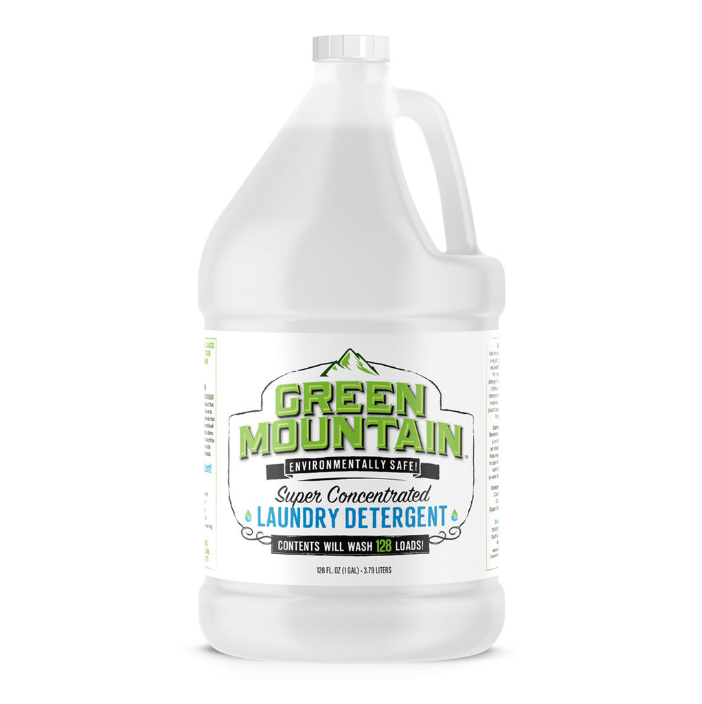 GREEN MOUNTAIN™ Super Concentrated Laundry Detergent is a naturally-derived laundry detergent made primarily from replenishable natural resources (coconuts), that is tough on dirt and stains yet is gentle on your clothes and linens.