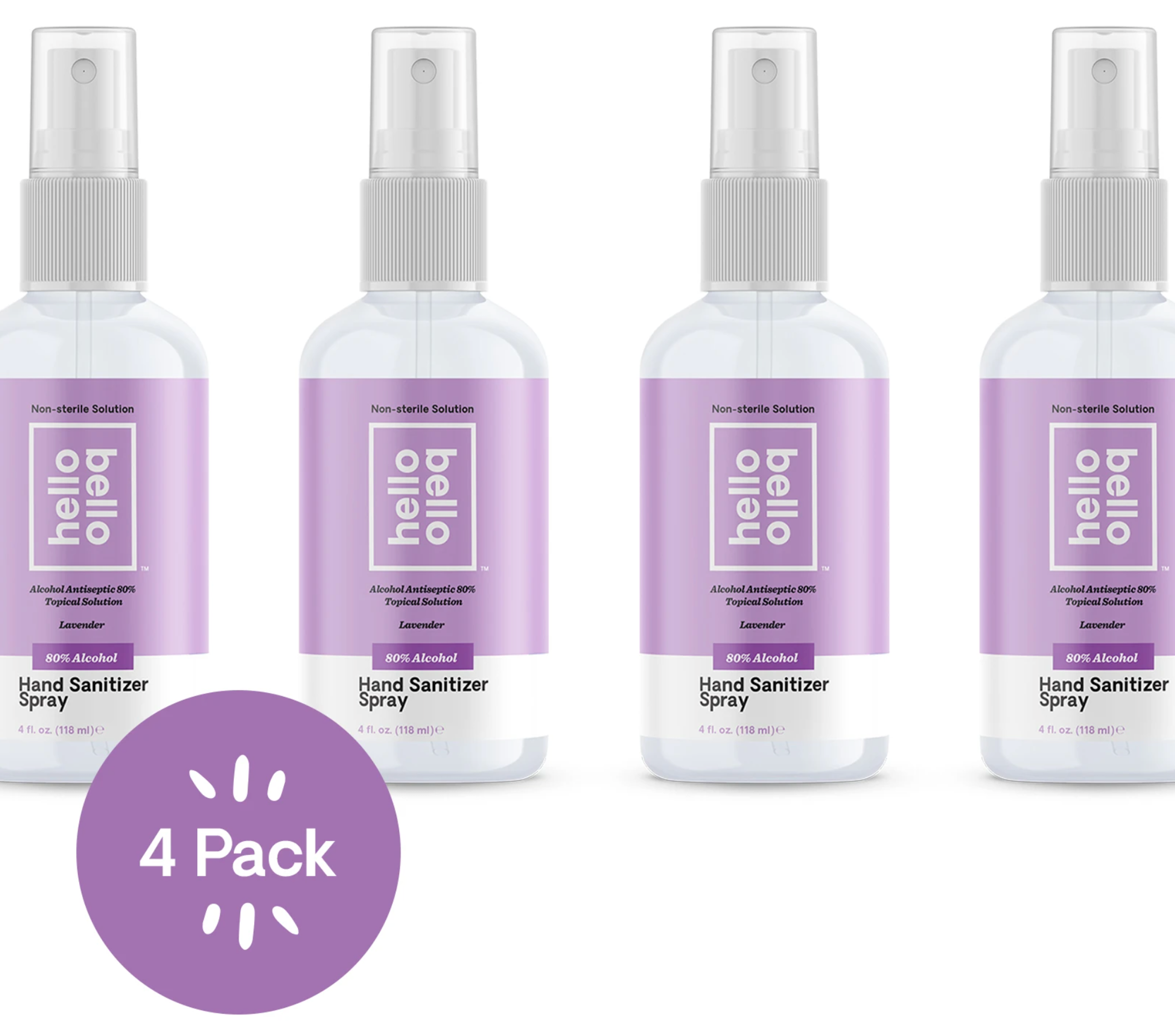 Hello Bello Hand Sanitizer 80 Alcohol 4.0 oz Lavender