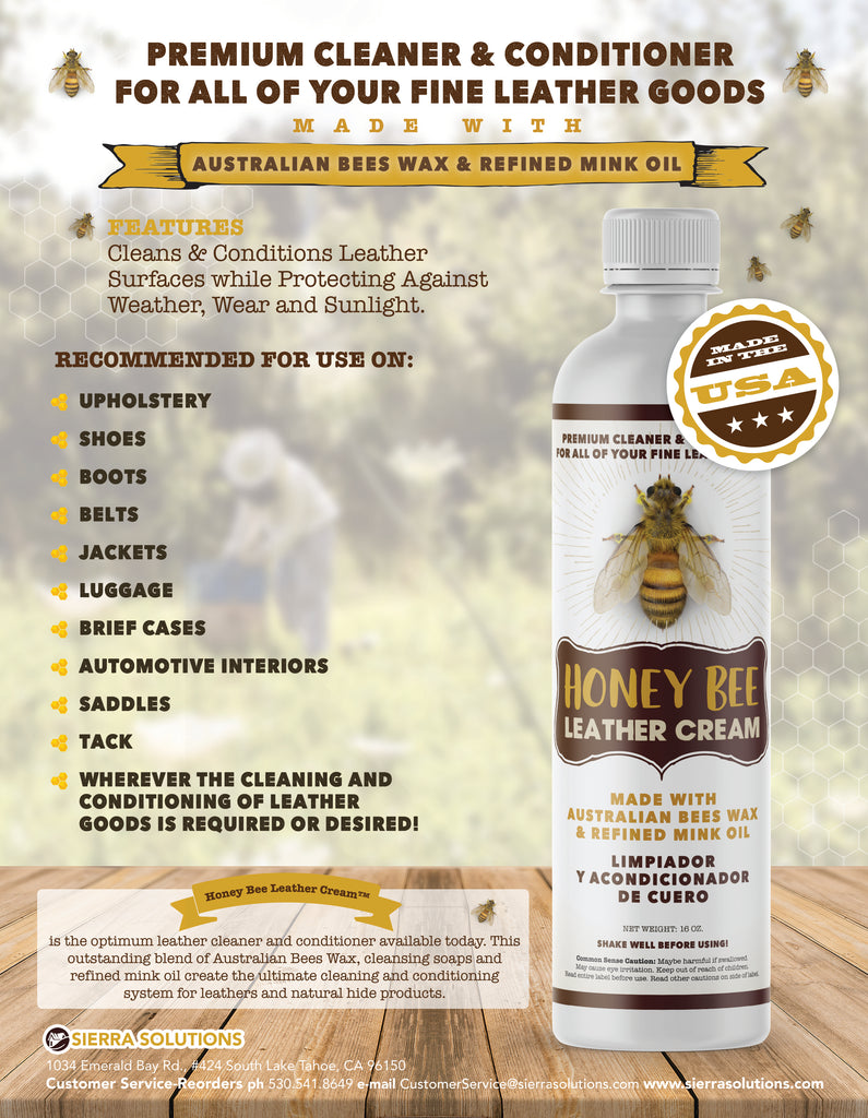 Honey Bee™ Leather Cream Cleaner & Conditioner – Sierra Solutions