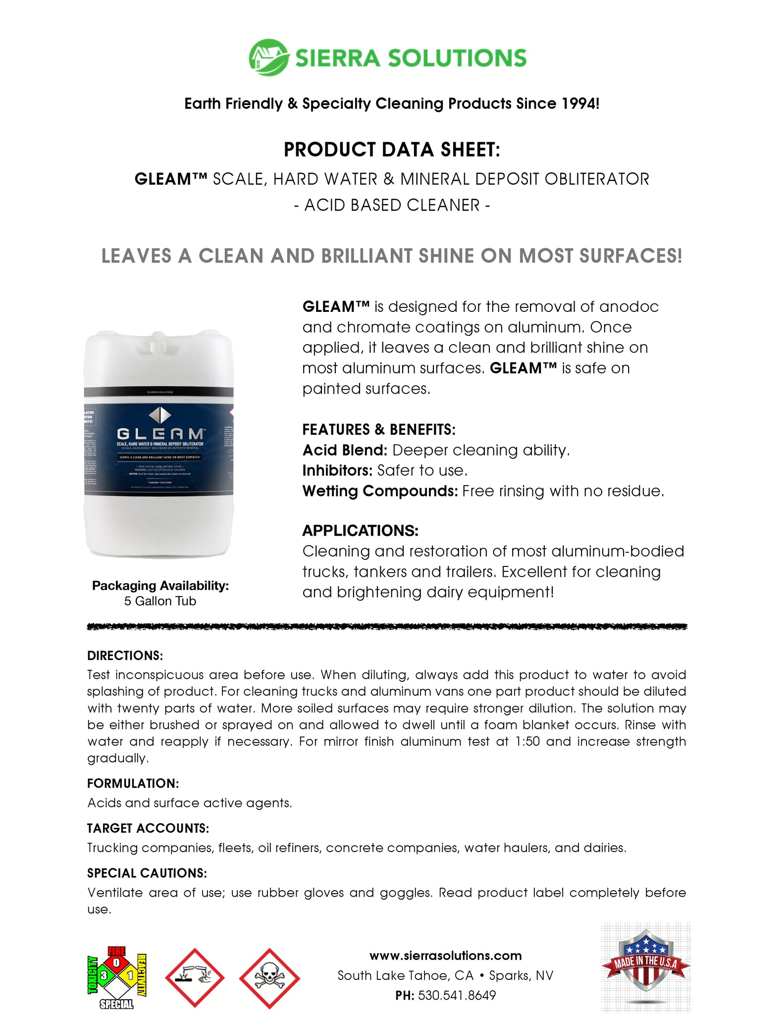 GLEAM™ Scale, Hard Water & Mineral Deposit Obliterator-Concentrate-5 G ...