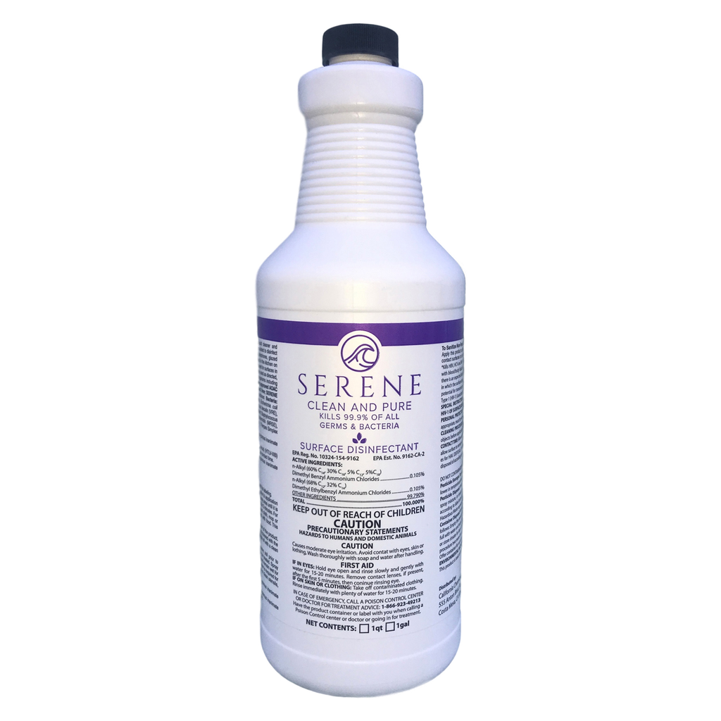 Serene Clean & Pure RTU Disinfectant Spray 32oz Clean, Disinfect, Sanitize, Deodorize, Fungicide, Virucide Follows strict FDA and World Health Organization Guidelines Great on surfaces and smells wonderful!